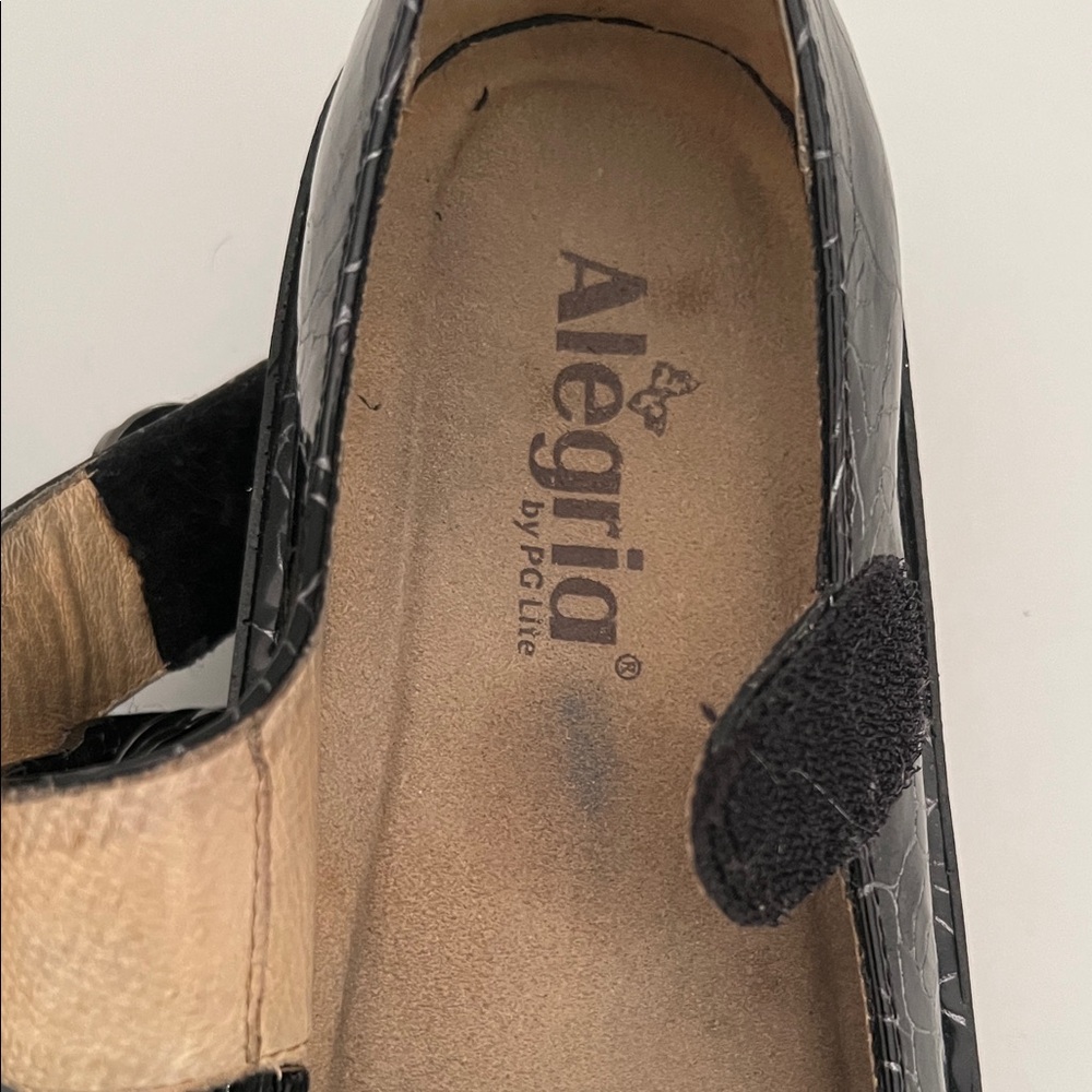 Alegria Black Etched Paloma Mary Jane Shoes Size 38 - Picture 11 of 16